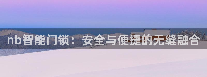 开丰娱乐日：nb智能门锁：安全与便捷的无缝融合