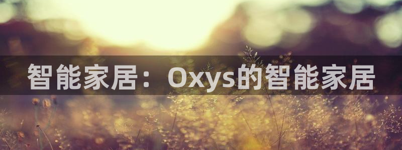 开丰娱乐注册登录不了：智能家居：Oxys的智能家居