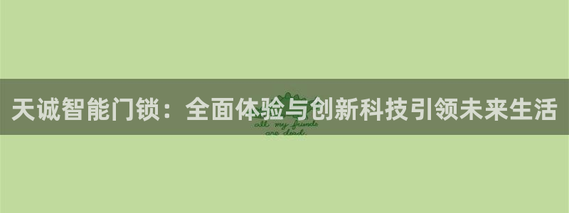 开丰娱乐网站官网下载：天诚智能门锁：全面体验与创新科技引领未