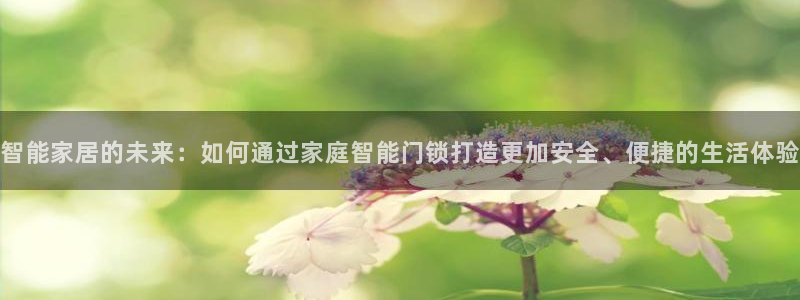 开丰娱乐官方app：智能家居的未来：如何通过家庭智能门锁打造